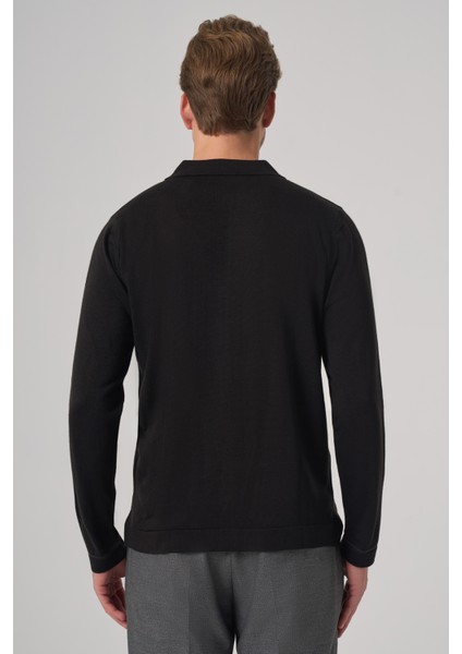 Erkek Siyah Trend Polo Yaka Gömlek Triko indirimleri