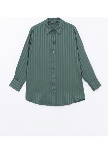 Yeni Sezon Çizgili Saten Kadın Gömlek Tunik indirimleri