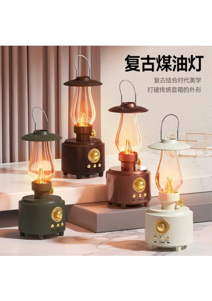 Klasik Vintage Gazyağı Retro Bluetooth Hoparlör Lamba Ses Müzik Su Geçirmez Kablosuz