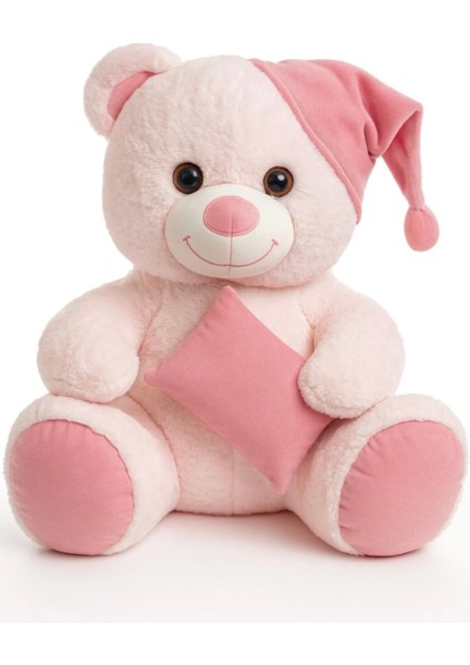 Ayıcık Şapkalı Yastıklı 55 cm - Yumuşacık & Sevimli