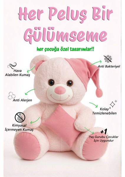 Ayıcık Şapkalı Yastıklı 55 cm - Yumuşacık & Sevimli fiyatları