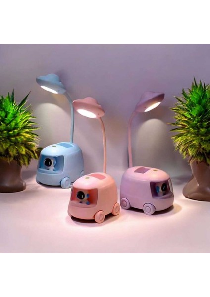 Sevimli Araba Tasarımlı Şarj Edilebilir Gece & Masa Lambası
