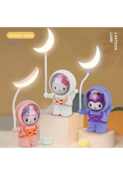 Sevimli Karikatür Göz Korumalı USB Gece Lambası Beyaz