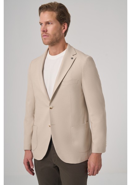 Erkek Bej Trend Slim Fit Mono Yaka Ceket fiyatları