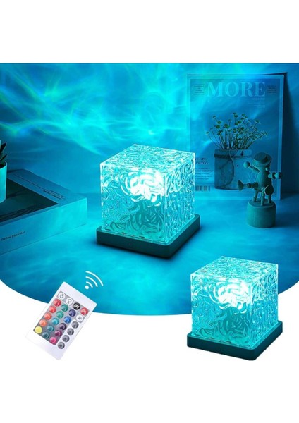 Kuzey Işıkları Lambası, LED Okyanus Dalgası Projektör Işığı, Uzaktan Kumandalı 16 Renk Kademeli