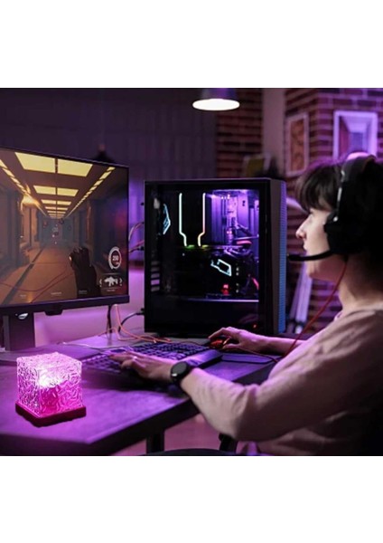 Kuzey Işıkları Lambası, LED Okyanus Dalgası Projektör Işığı, Uzaktan Kumandalı 16 Renk Kademeli