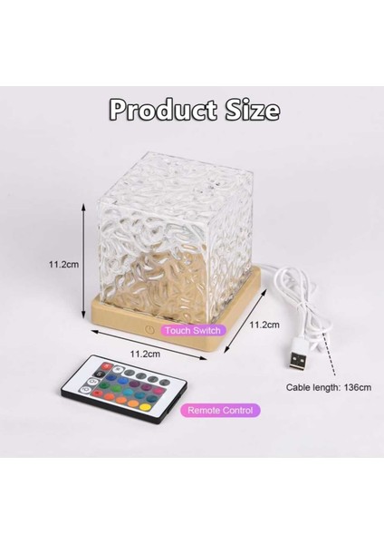 Kuzey Işıkları Lambası, LED Okyanus Dalgası Projektör Işığı, Uzaktan Kumandalı 16 Renk Kademeli