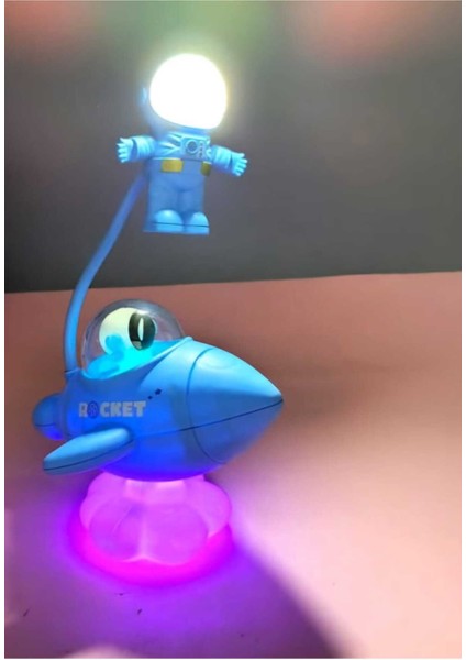 Mavi Dekoratif Gece Lambası Renk Değiştirebilen Masa Lambası