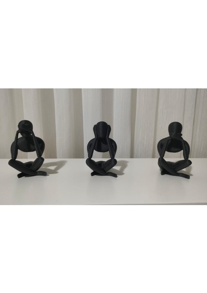 Gelmedim Görmedim Duymadım Üçlü Dekoratif Biblo