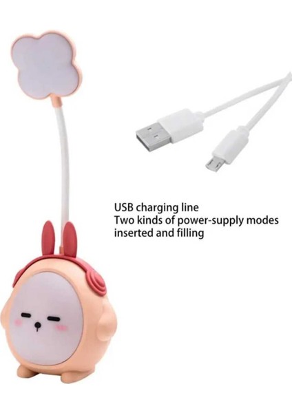 Pratik Okuma Masa Lambası Şarjlı Karikatürlü USB Led'li Gece Aydınlatma indirimleri
