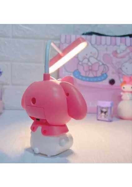 Sevimli Şarjlı Esnek Oynar Başlıklı Masa & Gece Lambası Kalem Traşlı