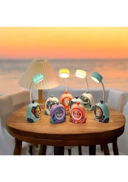 Çok Renkli Sevimli Hayvan Kabinli Çocuk Masa& Gece Lambası Rgb LED Esnek Başlıklı Gece Lambası