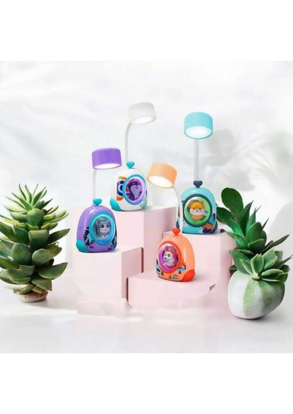 Çok Renkli Sevimli Hayvan Kabinli Çocuk Masa& Gece Lambası Rgb LED Esnek Başlıklı Gece Lambası modelleri