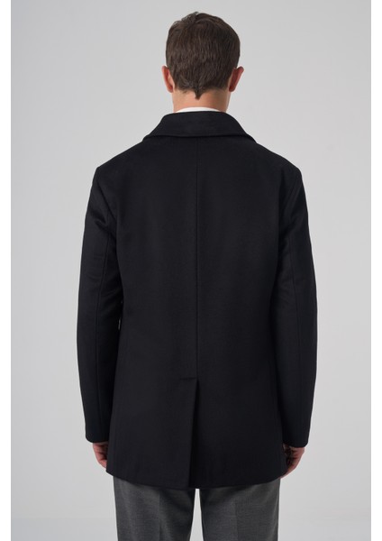 Erkek Siyah Düğmeli Berberi Yaka Dynamic Fit Kaban indirimleri