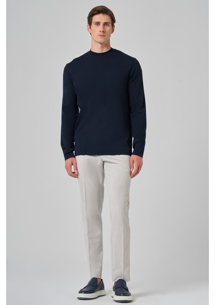 Erkek Lacivert Trend Bisiklet Yaka Rayon Triko fırsatları