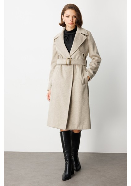 Beli Kuşaklı Kruvaze Kaşe Kaban 6053-26K fiyatları