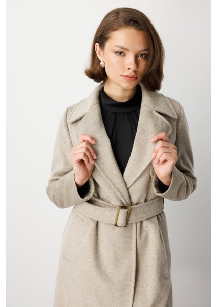 Beli Kuşaklı Kruvaze Kaşe Kaban 6053-26K fırsatları