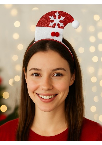 Yılbaşı Simli Kar Taneli Taç Yılbaşı Parti Aksesuarı