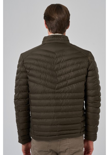 Erkek Haki Polyester Kısa Kapitone Mont indirimleri