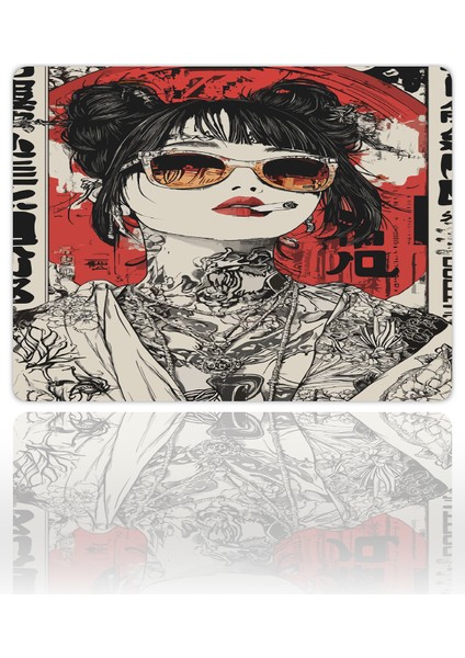 Cherry Bomb Geisha Gaming Oyuncu Xl Mouse Pad Kaydırmaz Mousepad 40X30 3mm Premium Model Büyük Boy