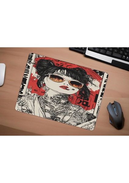 Cherry Bomb Geisha Gaming Oyuncu Xl Mouse Pad Kaydırmaz Mousepad 40X30 3mm Premium Model Büyük Boy fırsatları