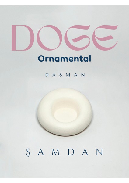 Doge Sirius Şamdan Kırık Beyaz Dekoratif Taş Mumluk