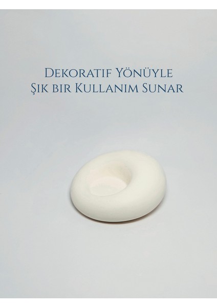 Doge Sirius Şamdan Kırık Beyaz Dekoratif Taş Mumluk fırsatları