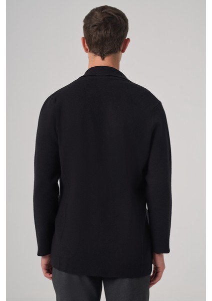 Erkek Siyah Trend Klasik Yaka Ön Düğmeli Hırka indirimleri