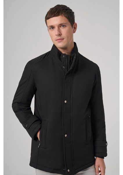 Erkek Siyah Aston Çıtçıtlı Yan Cepli Dynamic Fit Rahat Kesim Mont fiyatları