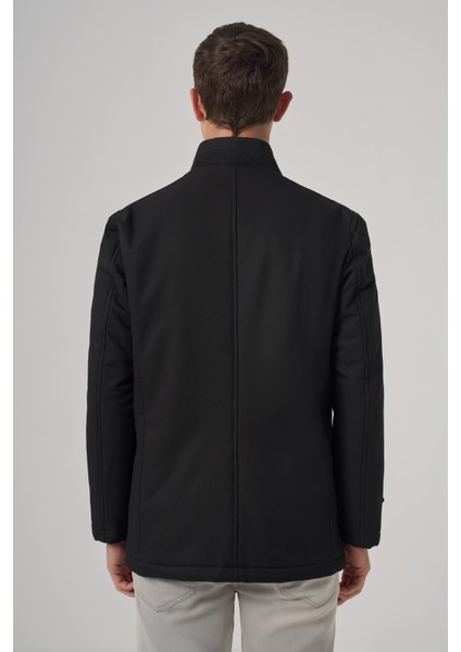 Erkek Siyah Aston Çıtçıtlı Yan Cepli Dynamic Fit Rahat Kesim Mont indirimleri
