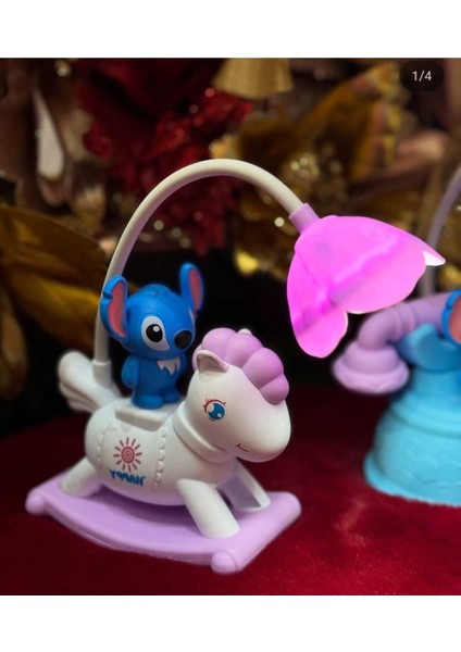 Karakterli Sevimli 360 Derece Ayarlanabilir Çiçekli Masa Lambası