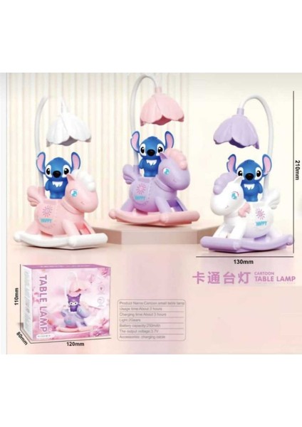 Karakterli Sevimli 360 Derece Ayarlanabilir Çiçekli Masa Lambası