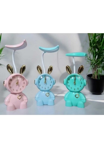 Tavşan & Ayıcık Şirin Saatli Çocuk Masa ve Gece Lambası