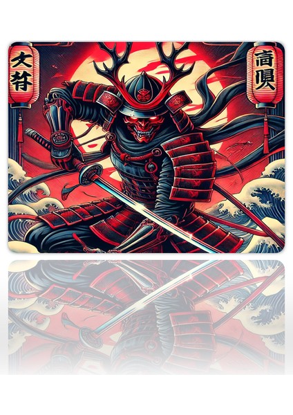 Demon Samurai Gaming Oyuncu Xl Mouse Pad Kaydırmaz Mousepad 40X30 3mm Premium Model Büyük Boy