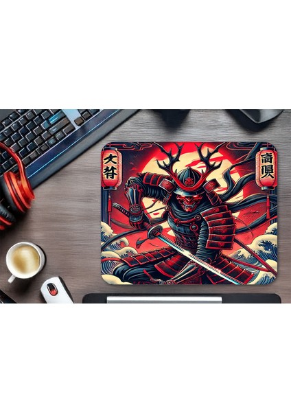 Demon Samurai Gaming Oyuncu Xl Mouse Pad Kaydırmaz Mousepad 40X30 3mm Premium Model Büyük Boy modelleri