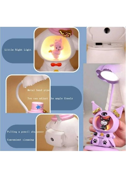 LED Masa Lambası Kalemtıraş Katlanabilir Işık Sevimli Masa Lambası USB Şarjlı modelleri