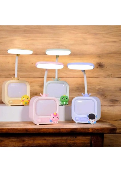 Masa Lambası Okuma Işığı Ayarlanabilir Boyun Şarjlı LED Dokunmatik Kontrol Odası Dekor (Green)