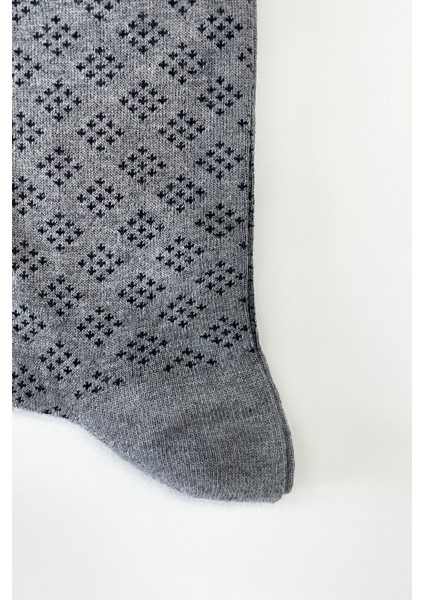 Erkek Gri Bambu Desenli Soket Çorap modelleri