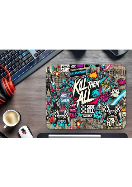 Kill Them All Gaming Oyuncu Xl Mouse Pad Kaydırmaz Mousepad 40X30 3mm Premium Model Büyük Boy fırsatları