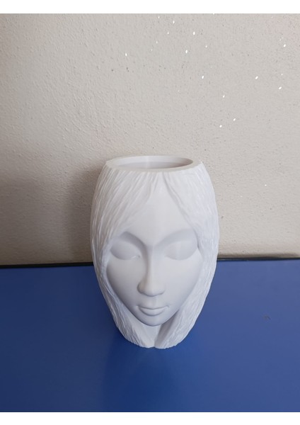 3D Kadın Yüzlü Vazo