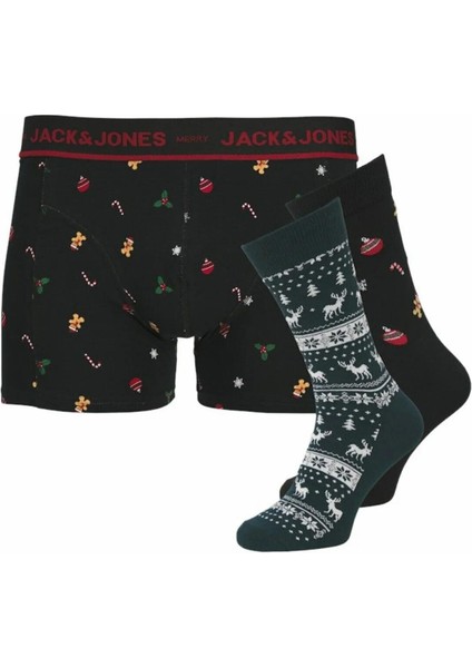 Jack Jones Mıstletoe Gıftbox 1 Boxer 2 Çorap Paket Erkek 12285134