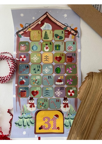 Yılbaşı Mini Hediye Kutusu – Advent Calendar | 31 Günlük Sticker ve Mini Hediye Seti | Çocuk & Aile Için Günlük Sürprizler modelleri