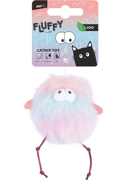Fluffy Loo Kedi Otlu Kedi Oyuncağı 10X7X5.5 cm Karışık Renkli