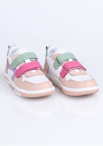 5001 Hakiki Deri Spor Ayakkabı F. Lacivert-Turuncu - 32