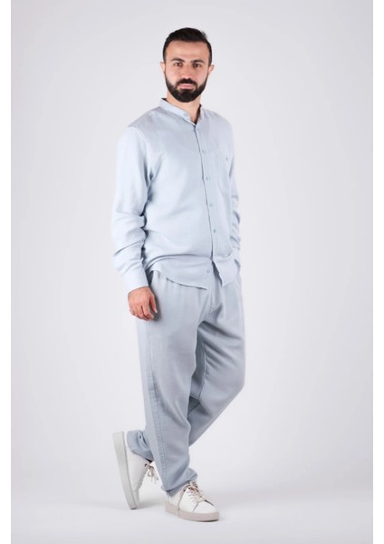 Ferah Müslin Pantolon Buz Mavisi