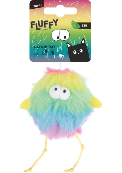 Fluffy Zee Kedi Otlu Kedi Oyuncağı 10X7X5.5CM Karışık Renkli