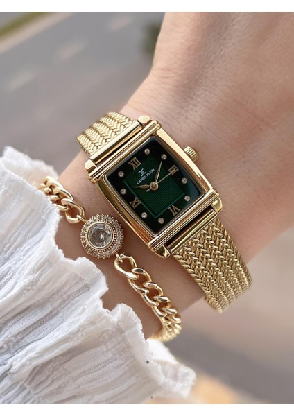 2 Yıl Garantili Hasır Kordon 3 Atm Suya Dayanıklı Kadın Kol Saati+Bileklik F.Z.10970.4