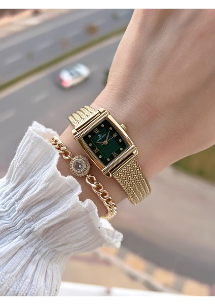 2 Yıl Garantili Hasır Kordon 3 Atm Suya Dayanıklı Kadın Kol Saati+Bileklik F.Z.10970.4 fiyatları