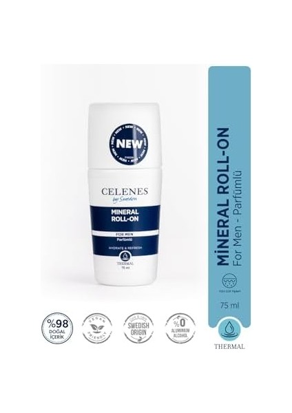 Celenes Thermal Roll-On Beyazlatıcı For Men 75 ml modelleri