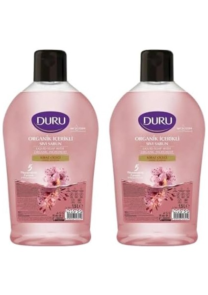 Duru Organik Içerikli Sıvı Sabun, Kiraz Çiçeği Kokulu, 1500 Ml, 2&apos;li Paket fiyatları